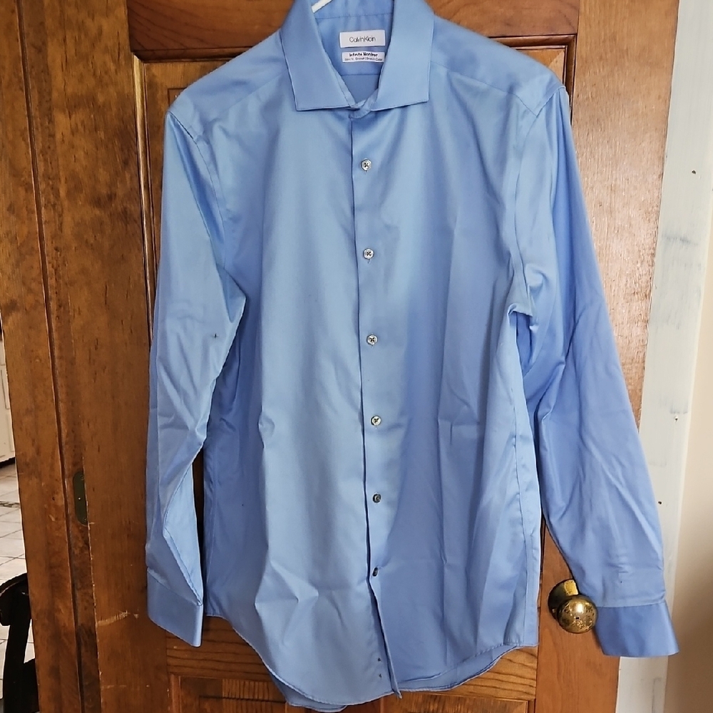 Calvin Klein Blue Dress Shirt Formal Wear